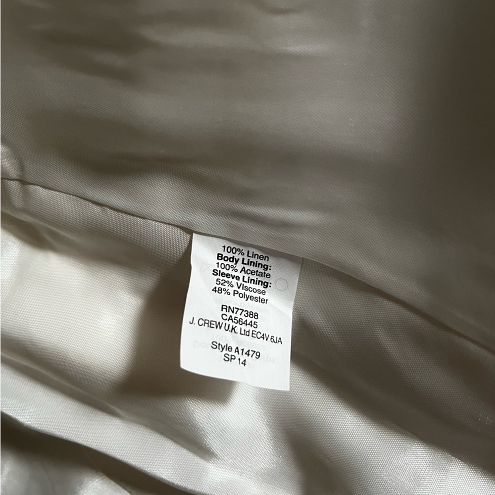 Linen Off White Blazer with Black Trim - Picture 7 of 8